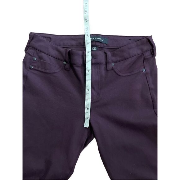 Liverpool Madonna Size 2/26 Petite Dark Plum Aubergine Zip Up Stretch Pants - Picture 4 of 10